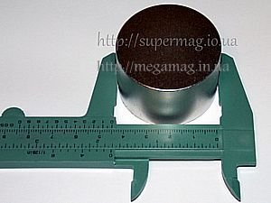 Неодимовый магнит D45-H30mm супермагнит силой на отрыв 90 кг.